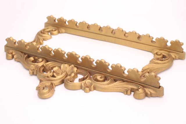 vintage Syroco spoon holders, ornate gold wall mount racks perfect to hold necklaces & jewelry