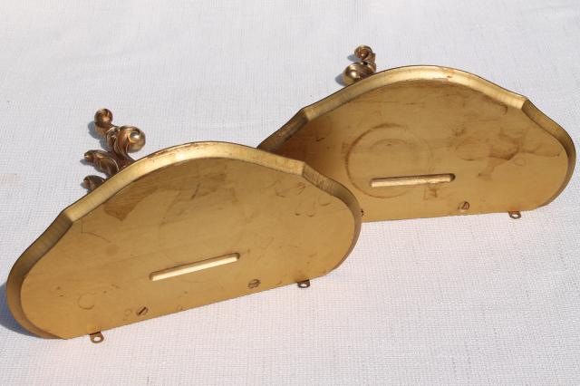 vintage Syrowood Syroco gold wood composition wall shelves, hollywood regency style!