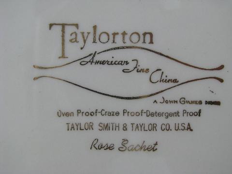 vintage Taylor Smith TS&T Taylorton platter, John Gilkes rose sachet