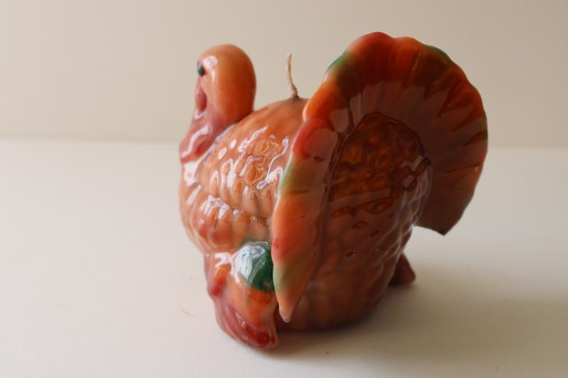 vintage Thanksgiving turkey candle, table decor or holiday party decoration