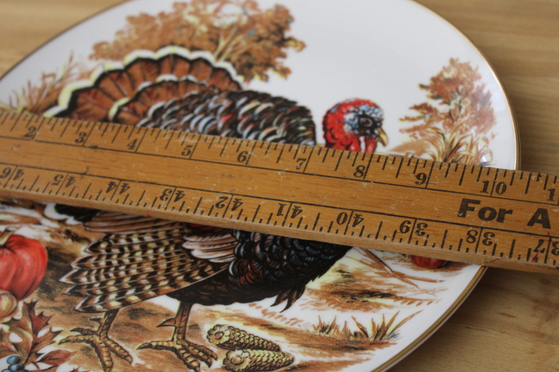 vintage Thanksgiving turkey china plate made in Japan, holiday decoration fall decor
