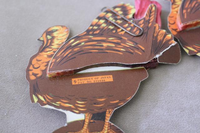 vintage Thanksgiving turkey die cuts honeycomb paper party table decorations
