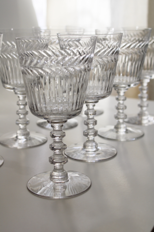 Cambridge Glass Laurel Wreath Stem 3700- Water Glasses Stemware 8