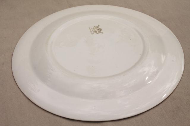vintage USA Royal china brown plaid serving tray, platter or chop plate