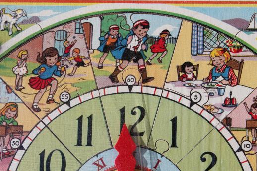 vintage Victory wood jigsaw puzzle, teaching time clock children's jig-saw puzzle