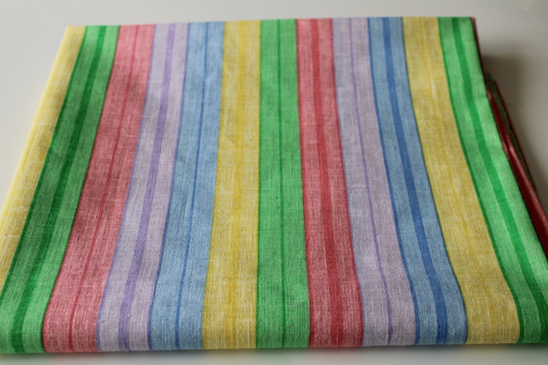 vintage Wamsutta cotton fabric, wide stripes in candy colors, colorful print