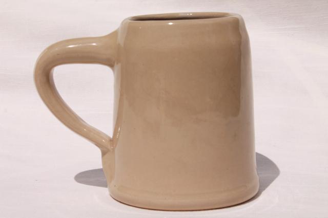 vintage Warren County Monmouth pottery stoneware beer stein mug, 70s Beef Festival w/ Angus