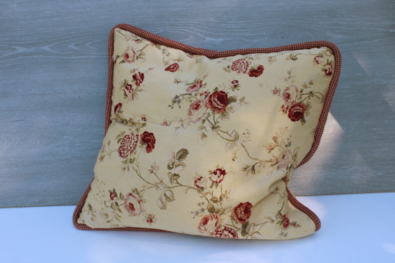 Tan and Brown Floral Vintage Farmhouse Pillow Cover, Cover Only