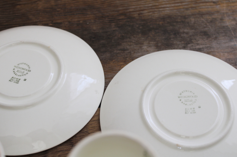 vintage Wedgwood Edme egg cups and saucers, classic fluted pattern