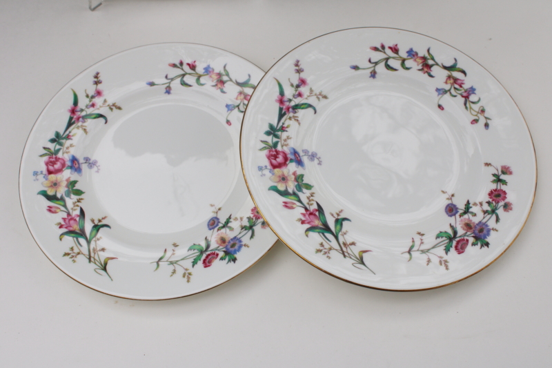 vintage Wedgwood England Devon Sprays floral china luncheon plates set of 4
