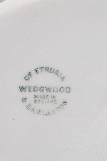 vintage Wedgwood china gravy boat, Albion blue & white Corinthian embossed border