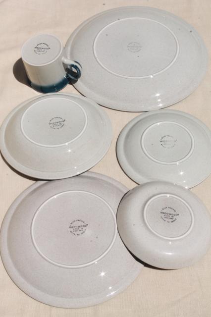 vintage Wedgwood dinnerware set for 4, Blue Pacific oven to table casual china