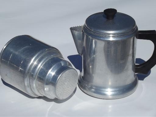 Vintage Stove Top Coffee Percolator Aluminum With Bakelite 