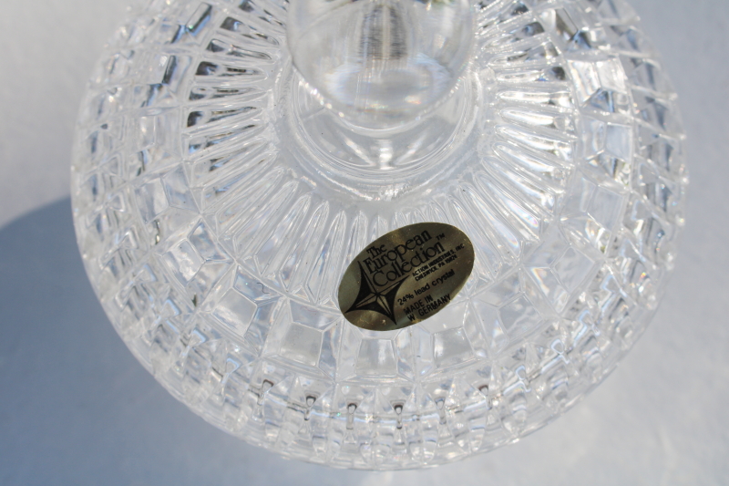 vintage West Germany lead crystal, round trinket box w/ original label