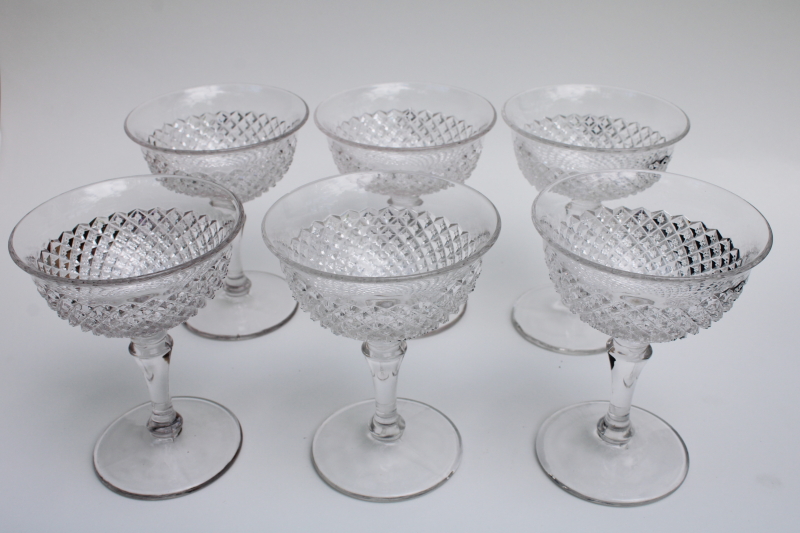 vintage Westmoreland English hobnail pattern champagne or cocktail glasses