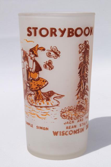 vintage Wisconsin Dells souvenir Storybook Land collectible drinking glass