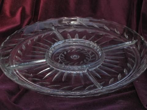 vintage Wm Rogers silver plate lazy susan set, turntable w/ glass tray