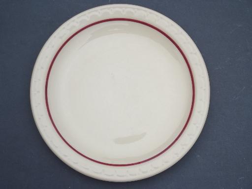 vintage adobe tan Syracuse ironstone china dinnerware, sandwich plates set