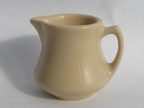 vintage adobeware tan ironstone china creamer, tiny individual cream pitcher