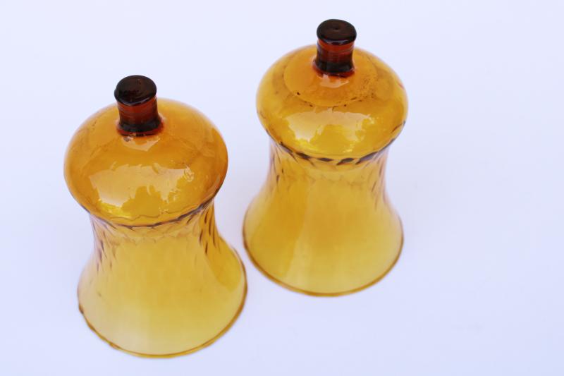 vintage amber glass hand blown hurricane shades for wall sconces or candle holders