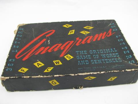 vintage anagrams letter tiles game, scrapbook or craft letters