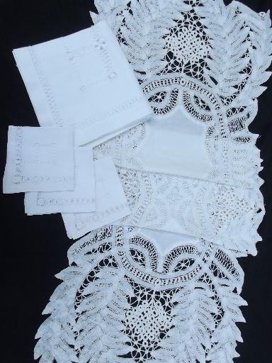 vintage and antique whitework lot, hand-embroidered linens and lace ...