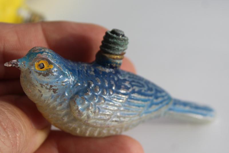 vintage & antique figural light bulbs for old Christmas lights, birds