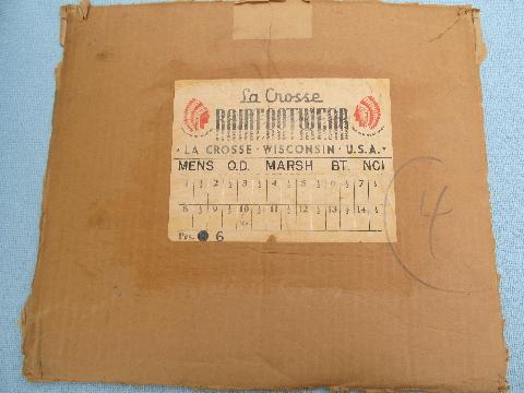 vintage / antique paper label from La Crosse boots, rubber overshoes