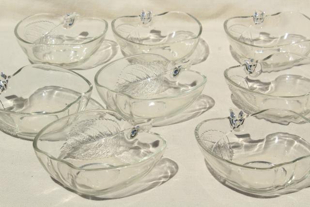 vintage apple shaped crystal clear glass salad bowls or dessert dishes, KIG Indonesia