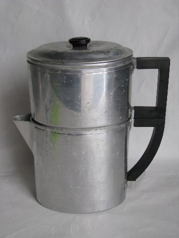 Vintage Percolator Large Metal and Bakelite Drip O Lator Coffee Pot Retro  Art Deco Enterprise Aluminum Co. 6 Cups Massillon, Ohio 