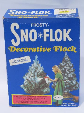 vintage artificial snow, flake Sno-Flok christmas tree spray flocking