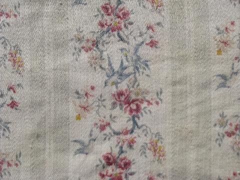 vintage baby size feather pillows, 1920s flowered cotton fabric covers