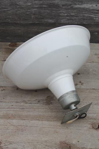vintage barn light w/  porcelain enamel shade, Appleton industrial lighting