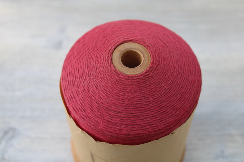 vintage barn red heavy cotton gimp thread cone spool w/ original paper label Pawtucket guimp
