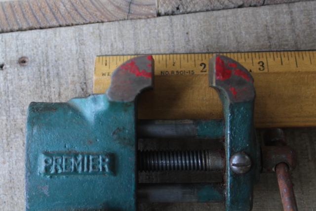 vintage bench mount Premier vise, small hobby tool miniature making or jewelry crafts