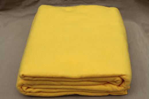 vintage blanket in sunshine yellow, Cannon / Drexel bed blanket w/ original label