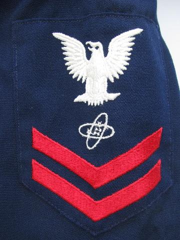vintage blue US Navy uniform jacket/coat Electronics Tech patch