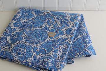vintage blue & white paisley print fabric, 36 wide soft smooth pure cotton