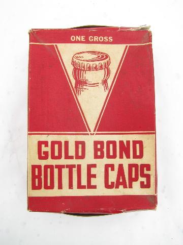 vintage bottle capper w/ old new stock bottlecaps (#1)