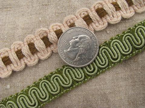 vintage braid trim and edgings, sewing / upholstery / lampshade trims