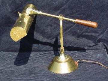 vintage brass adjustable desk or music room piano lamp