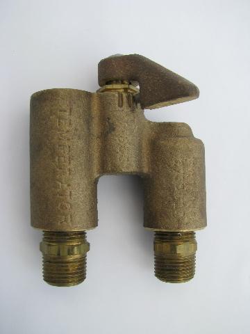 vintage brass architectural Temperator water blending valve, vintage plumbing