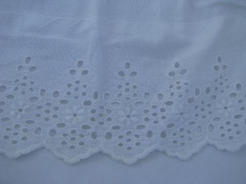 vintage broderie anglaise white cotton eyelet lace wide ruffle edging for baby bassinet