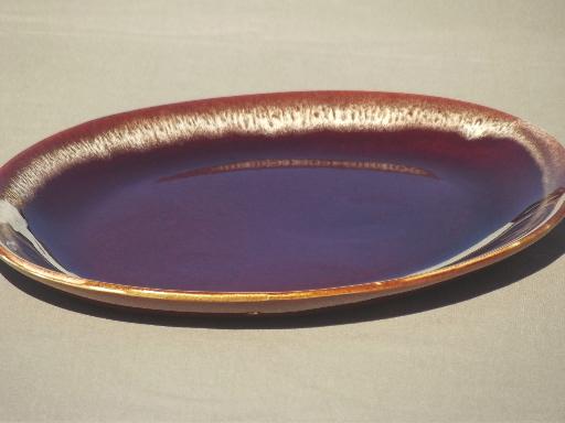 vintage brown drip glaze pottery meat platter or sandwich plate