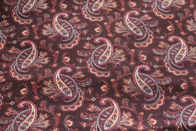 vintage brown paisley print cotton fabric Jinny Beyer quilt prints VIP