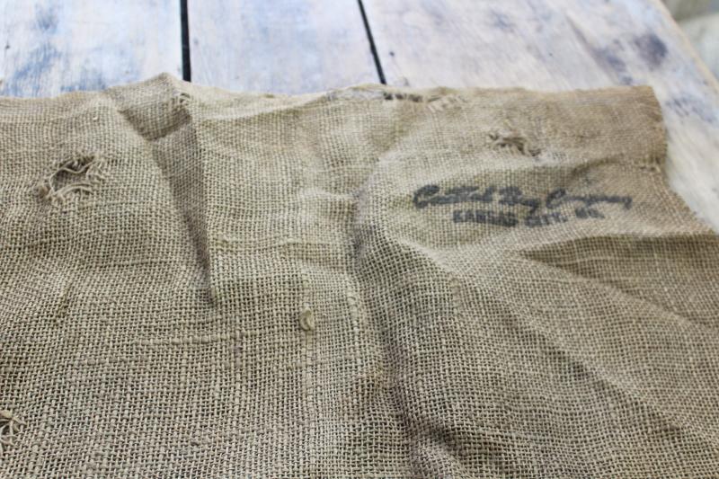 vintage burlap sack, buckskinner frontiersman North Country Potatoes Minnesota