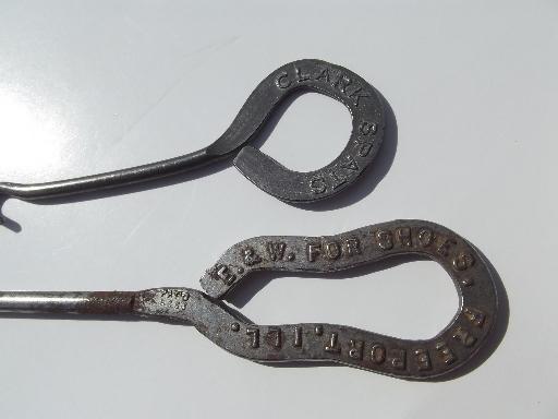 vintage button hooks for antique high top shoes and boots, old advertising