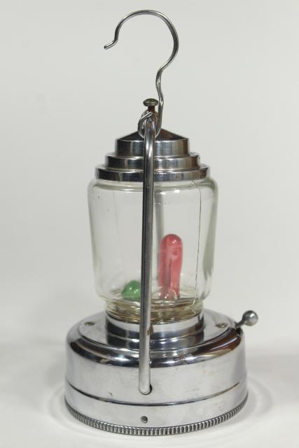 vintage camp lantern or skater's lamp, British Hong Kong chrome signal light / flashlight