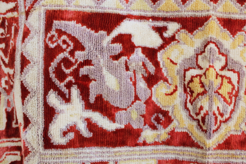 vintage carpet, silky rayon velvet w/ fringe prayer rug or wall hanging tapestry