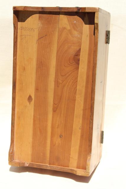 vintage cedar chest keepsake box, cedarwood box for gloves or handknit wool socks